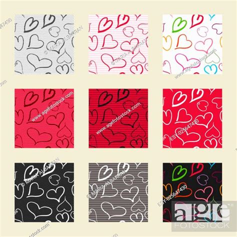 Hearts pattern in different versions, Stock Vector, Vector And Low Budget Royalty Free Image ...