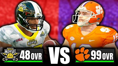 Worst Team In CFB Vs 1 Clemson NKU NCAA Football 14 Teambuilder