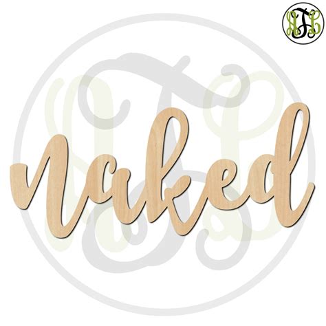 Naked 320276frft Word Cutout Unfinished Wood Cutout Wood Etsy