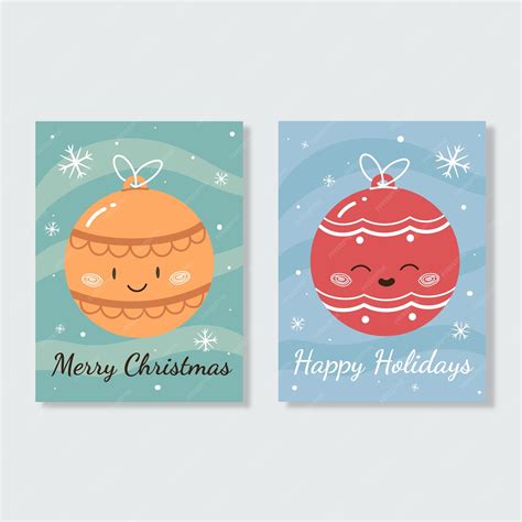 Premium Vector | Christmas cute cards collection