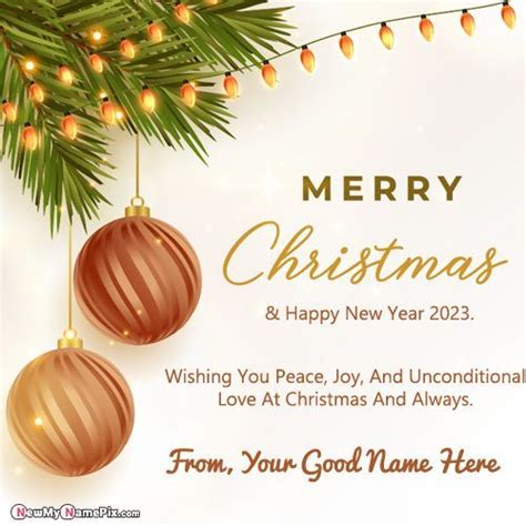 Merry Christmas Blessing Message With Name Card Editing Happy