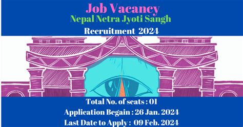 Nepal Netra Jyoti Sangh Recruitment 2024 Notification Released For