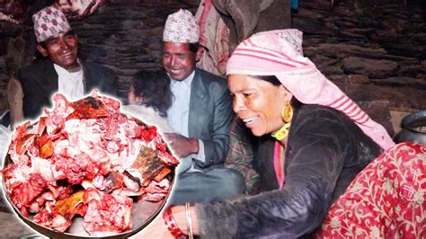 Cooking Buff Curry Rice Dharme Brother Has Guests In His Farm House