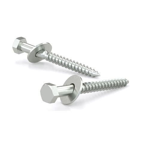 Hex Head Bolts With Washer Coarse Thread Lag Point Zinc