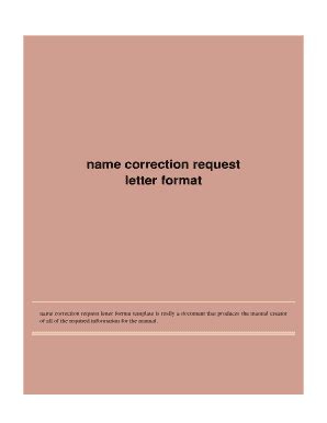 Fillable Online Name Correction Request Letter Format Fax Email Print