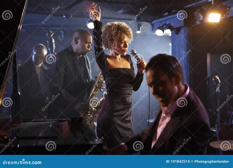 Jazz Band On Stage Group Portrait Stock Photo Image Of Completely