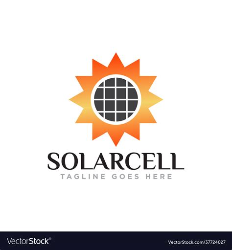 Solar panel logo design Royalty Free Vector Image