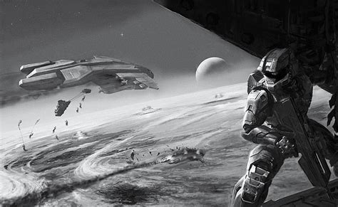 Orbit Halo Reach Space Station X Video Games Halo Hd Art Halo