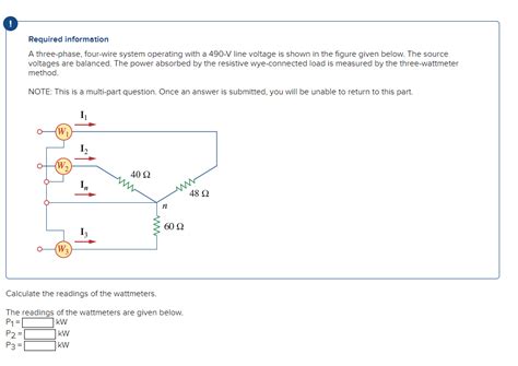 Solved Required Information A Three Phase Four Wire System Chegg