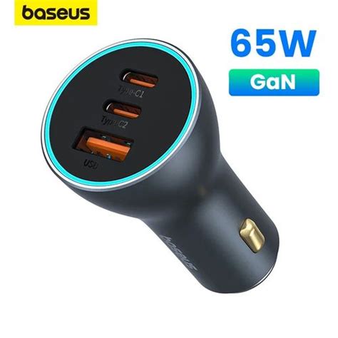 Baseus Chargeur De Voiture Usb Type C Gan W Triple Fast Charge Qc