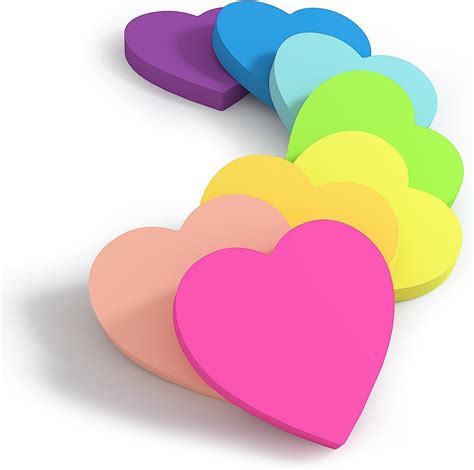 Amazon Heart Shape Sticky Notes Color Bright Colorful Sticky