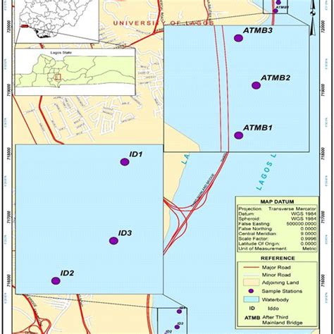 Map Of The Lagos Lagoon Showing The Sampling Points Id Iddo Atmb Download Scientific Diagram