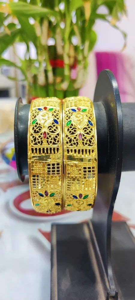 Gold Plated Brass Rajwadi Antique Bangle At Rs Pair In Rajkot Id