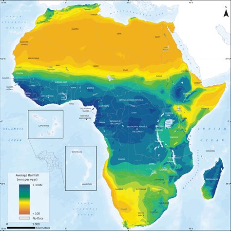 Africa Rainfall Map : Map of South Africa's annual rainfall across ...