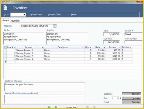 Microsoft Access Invoice Database Template Free Of Access Accounting Template This Database ...