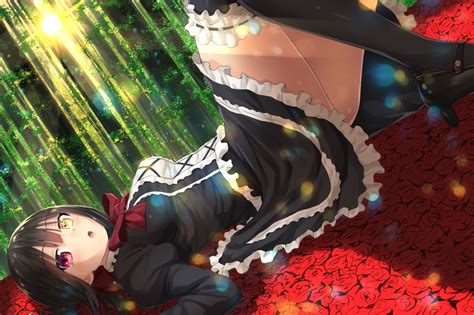 Wallpaper Anime Girls Date A Live Tokisaki Kurumi Flowers Forest