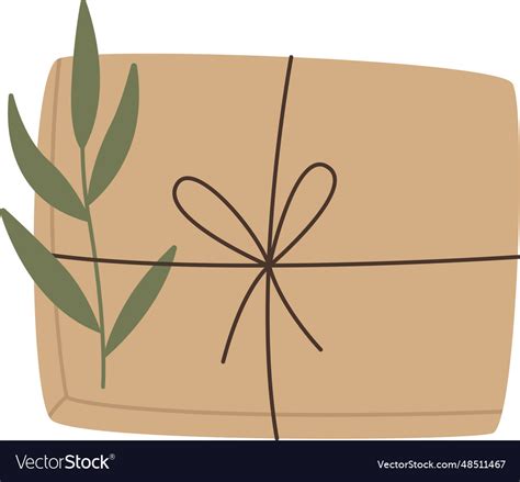 Present box with branch Royalty Free Vector Image