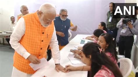 Live Breaking News Updates Pm Modi Casts His Vote In Ahmedabad As