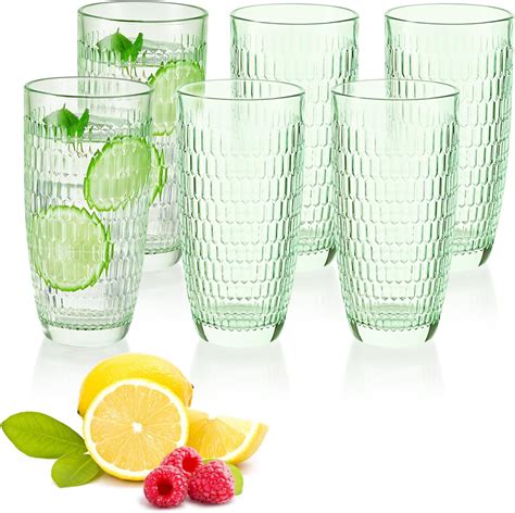 Creativeland Highball Beverage Glasses Set Of 6 Romantic