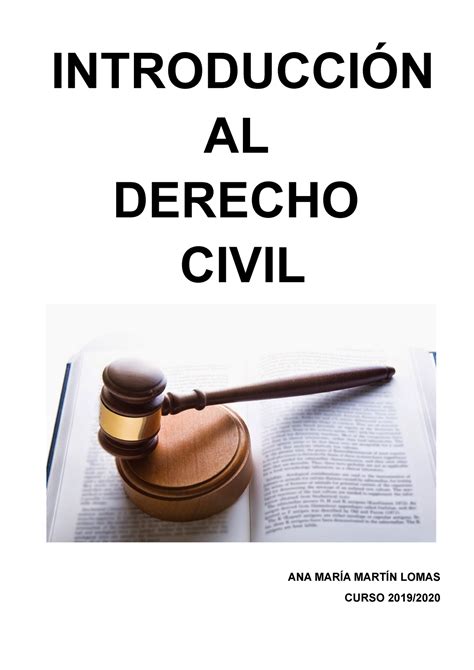 Introducci N Al Derecho Civil Introducci N Al Derecho Civil Ana Mar A