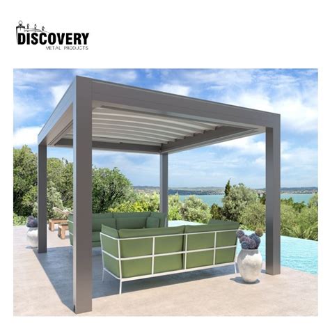 Free Standing Waterproof Louvered Automatic Aluminum Gazebo Metal