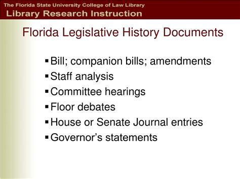 Ppt Florida Legislative History Powerpoint Presentation Free