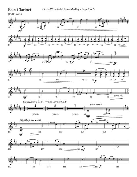 Gods Wonderful Love Medley Choral Anthem Satb Bass Clarinetsheet