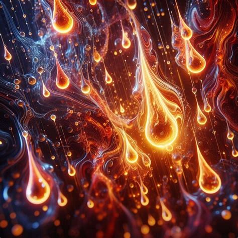 abstract glowing flame drops  electric illumination premium ai