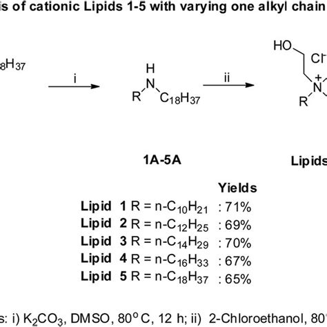 Chemical Structures Of Cationic Amphiphiles With Varying Chain Lengths