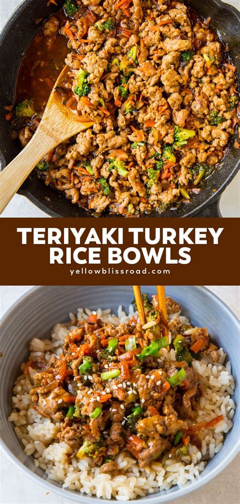 Healthy Ground Turkey Teriyaki Rice Bowl Recipe Ground Turkey