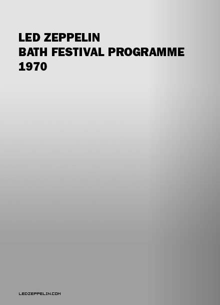 Led Zeppelin 1970 Bath Festival Programme Led Zeppelin