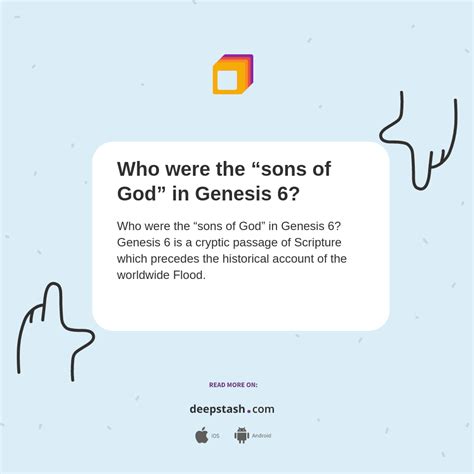 Who Were The Sons Of God In Genesis Deepstash