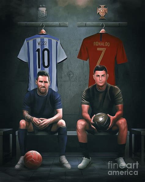 Cristiano Ronaldo Messi Painting by Meghaoui Abdellah - Pixels