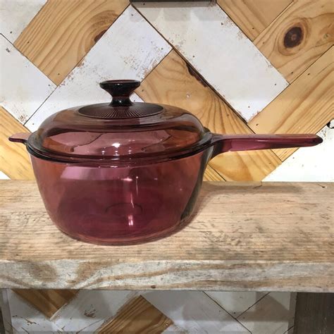 Vintage Corning Ware Pyrex Cranberry Or Purple Visions Glass Etsy