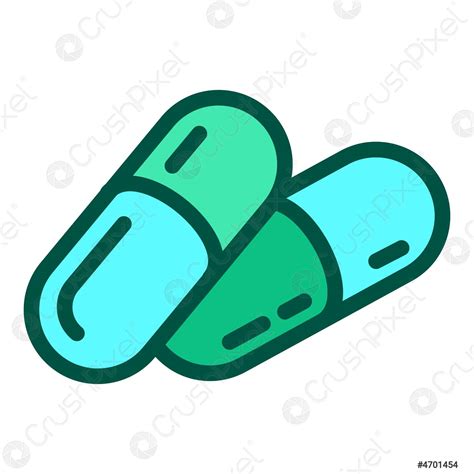 Antibiotic icon outline vector Medicine tablet - stock vector 4701454