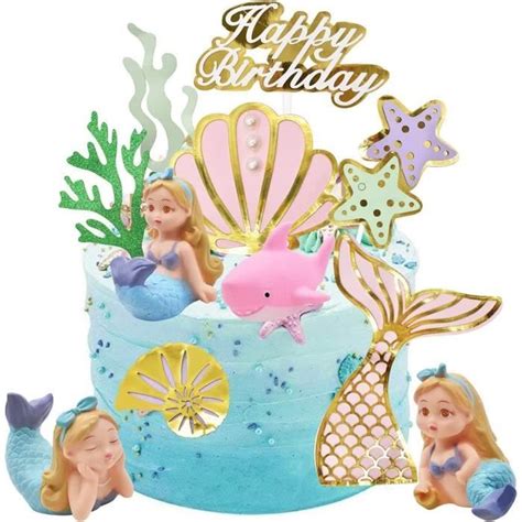 D Coration De G Teau Pi Ces Sirene Cake Topper Sir Ne Happy