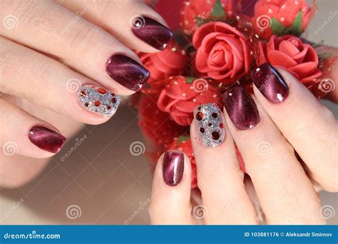 Beautiful Nail Art Manicure Stock Photo - Image of elegance, fashion ...