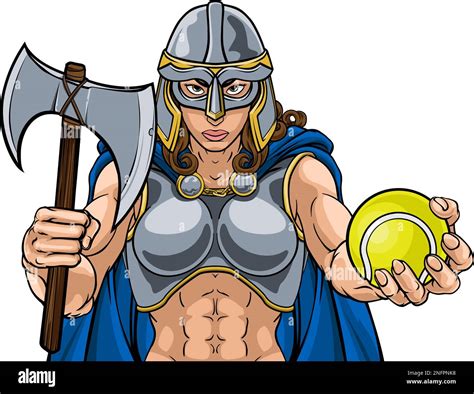 Viking Trojan Celtic Knight Tennis Warrior Woman Stock Vector Image And Art Alamy