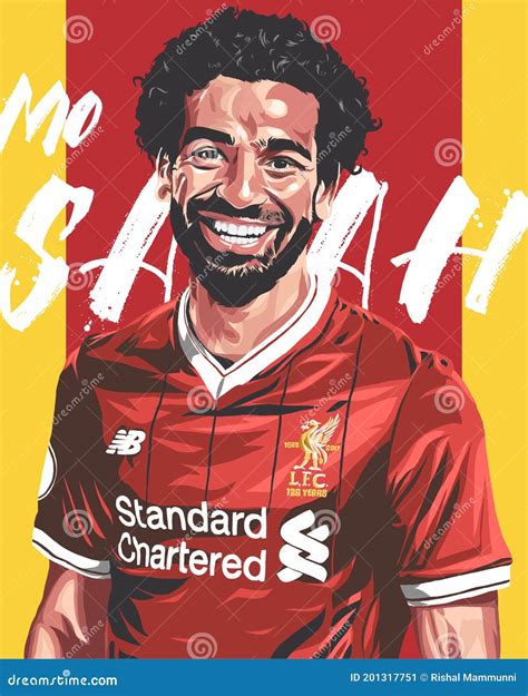 Digital Art Of Liverpool Fc Striker Mohammed Salah Editorial Photo