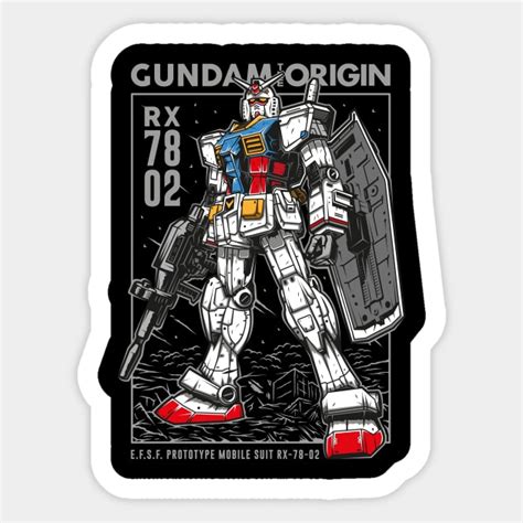 Gundam Origin RX Gundam Sticker TeePublic