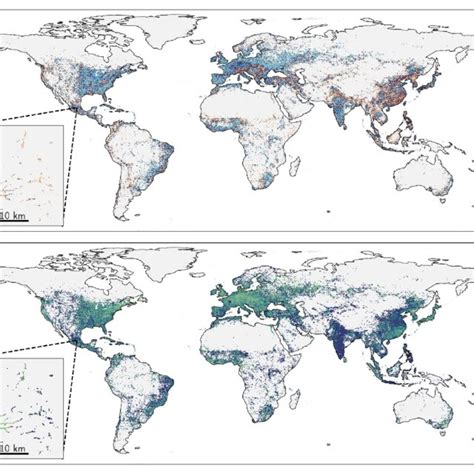 | Fraction of urbanization on the 100-year floodplain. a, Map of ...