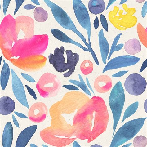 Seamless Watercolor Floral Pattern Stock Photo Irtsya 148459211