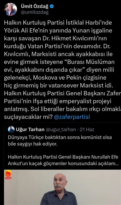 Ümit Özdağ Halkın Kurtuluş Partisi İstiklal Harbinde Yörük Ali Efe