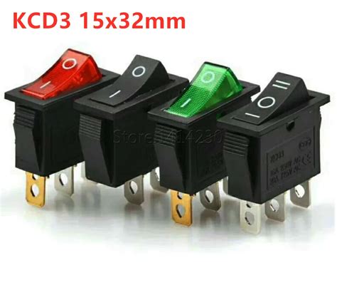 KCD3 Rocker Power Switch Reset Switch 2 ou 3 posições 15x32mm 16A