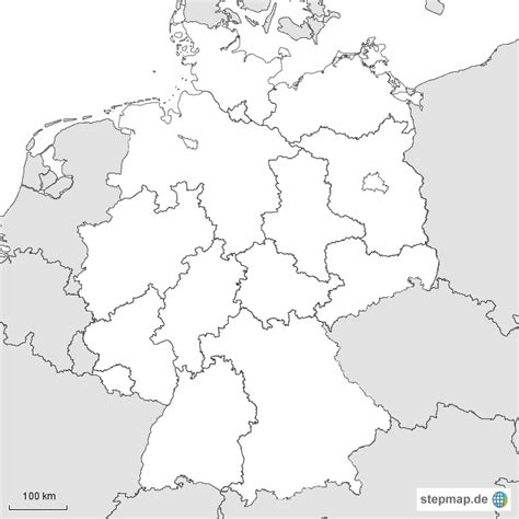 StepMap Deutschland politisch Basic Landkarte für Deutschland