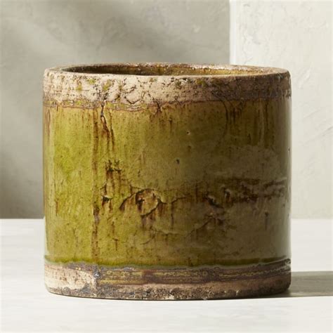 Shop Bora Green Planter Earthy Green Reactive Glaze Covers Terracotta