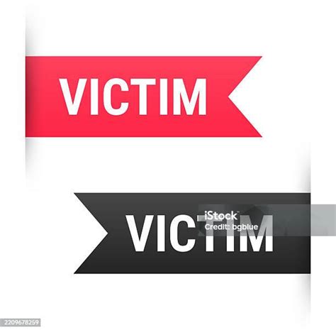 victim banner bookmark ribbon label  white background stock
