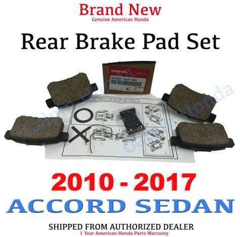 Honda Accord Sedan Genuine Factory Rear Brake Pad Set