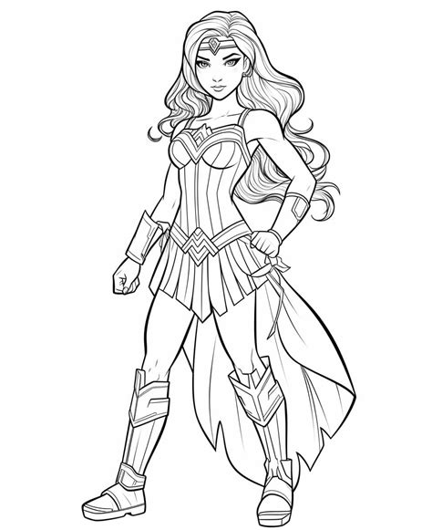 Coloriage Wonder Woman à imprimer Francais rapide