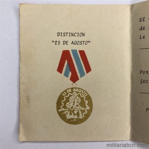 Cuba Documento Concesi N De La Distinci N De Agosto Militaria